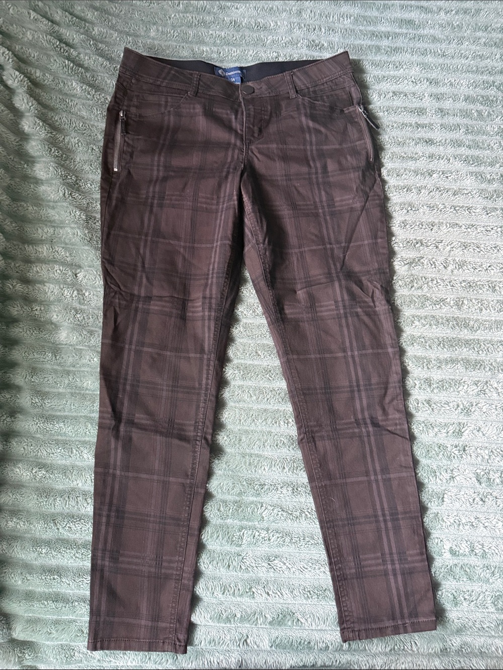 Democracy Brown Plaid Skinny Jeans for Women